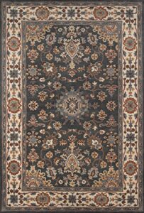 momeni tudor wool area rug, 2′ x 3′, grey