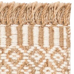 SAFAVIEH Natural Fiber Collection 4' x 6' Ivory NF182A Handmade Boho Farmhouse Fringe Jute Area Rug