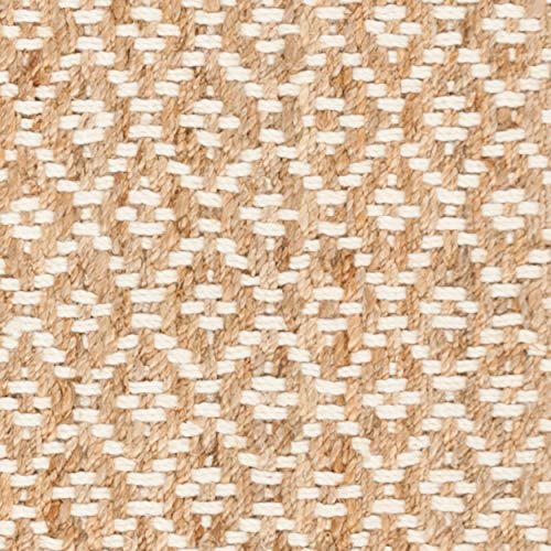 SAFAVIEH Natural Fiber Collection 4' x 6' Ivory NF182A Handmade Boho Farmhouse Fringe Jute Area Rug