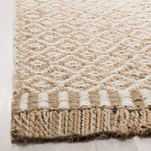 SAFAVIEH Natural Fiber Collection 4' x 6' Ivory NF182A Handmade Boho Farmhouse Fringe Jute Area Rug