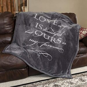soft sentiments outrageously soft reversible velvet ultra plush throw – 50 x 60 inch – love is ours