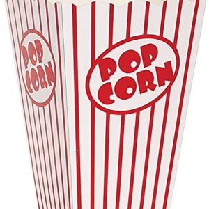 Unique Industries Red and White Striped Popcorn Boxes-6" x 4.25", 10 Pcs