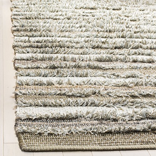 SAFAVIEH Montauk Collection 8' x 10' Beige / Multi MTK951E Handmade Stripe Cotton Area Rug