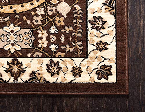 Unique Loom Espahan Collection Traditional Classic Inspired, Intricate Design Area Rug, 10 ft x 13 ft, Brown/Beige