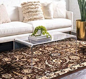 Unique Loom Espahan Collection Traditional Classic Inspired, Intricate Design Area Rug, 10 ft x 13 ft, Brown/Beige