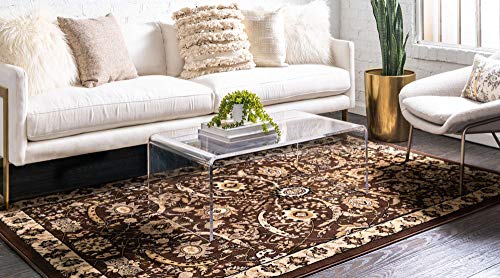 Unique Loom Espahan Collection Traditional Classic Inspired, Intricate Design Area Rug, 10 ft x 13 ft, Brown/Beige