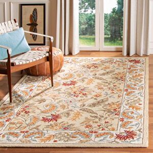 safavieh chelsea collection 7’9″ x 9’9″ ivory hk141a hand-hooked french country wool area rug