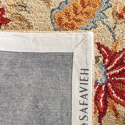 SAFAVIEH Chelsea Collection 7'9" x 9'9" Ivory HK141A Hand-Hooked French Country Wool Area Rug