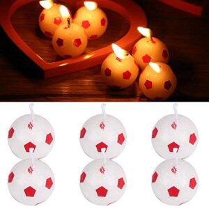 6Pcs Cute Soccer Ball Football Birthday Party Cake Candles Decorations Supplies Tool for Kids Toy Gift Decorations for Home Black/Red (Sent in Random)