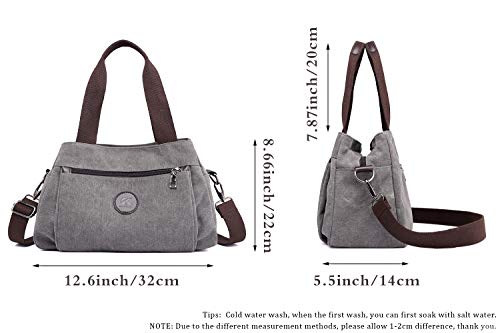 Chikencall® Women Hobo Handbags Casual Canvas Vintage Crossbody Bag Daily Multi Compartment Purses Shoulder Tote Shopper Bag