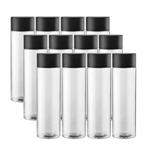 12-Pack Bulk Empty Plastic Juice Bottles Reusable Water Bottles to work great as Sensory Bottles and Smoothie Bottles with Black Lids Great for Sensory Crafts and Calming Bottles 400ml