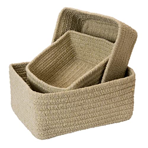 Colonial Mills Chenille Soft Nursery Nesting 3-Piece Basket Set Ice Blue