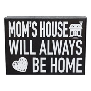 jennygems mom’s house will always be home wooden sign, mom table decor and wall hanging, gifts for moms, made in usa
