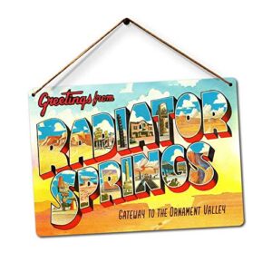 sylty 8x12 inches radiator springs twine – metal wall sign plaque art inspirational