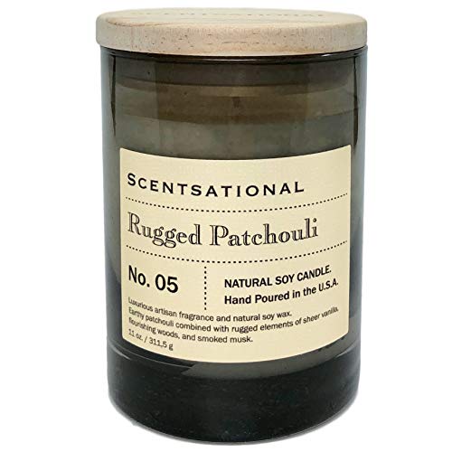 Scentsational Rugged Patchouli Candle, Medium, Amber