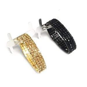 Corsage Wristlet with Rhinestone Band, 1-pack (Black)