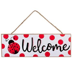 craig bachman 15″ wooden sign: welcome ladybug: ap803299