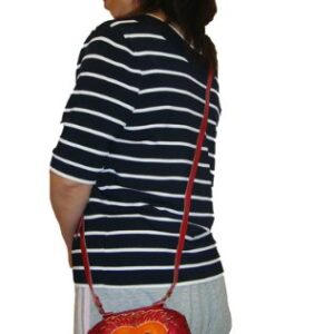 Genuine Leather crossbody Bag, Red Monkey Purse,a Unique Small Satchel.