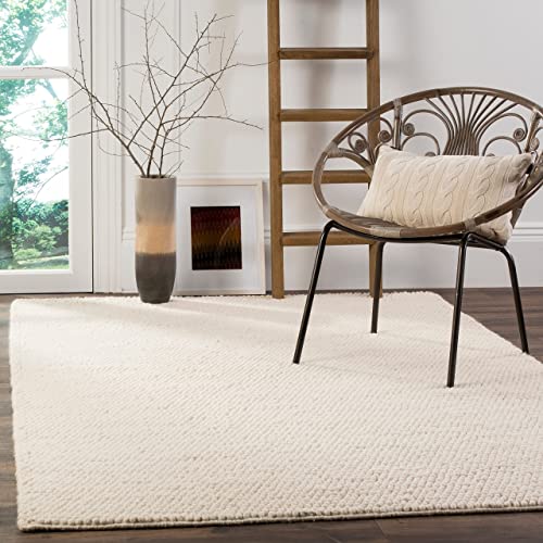 SAFAVIEH Natura Collection 2' x 3' Ivory NAT620A Handmade Premium Wool Accent Rug