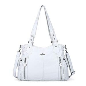handbag hobo women shoulder bag/handbag roomy multiple pockets fashion pu tote, white