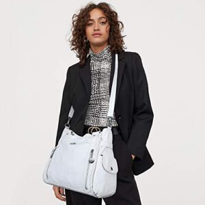 Handbag Hobo Women Shoulder Bag/Handbag Roomy Multiple Pockets Fashion PU Tote, White