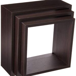 Uniware-FS40003 Square Wood Floating Shelf Set