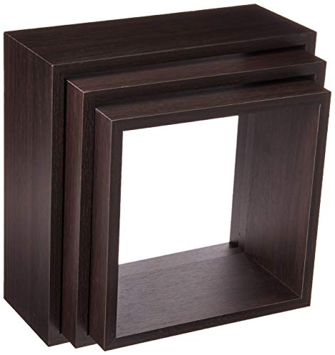 Uniware-FS40003 Square Wood Floating Shelf Set