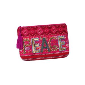 ‘ale by alessandra Women's Peach of Cake Hand Embroidered Beaded Clutch, Pink, One Size