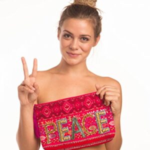 ‘ale by alessandra Women's Peach of Cake Hand Embroidered Beaded Clutch, Pink, One Size