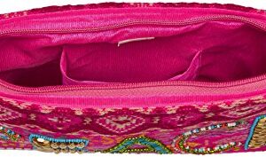 ‘ale by alessandra Women's Peach of Cake Hand Embroidered Beaded Clutch, Pink, One Size