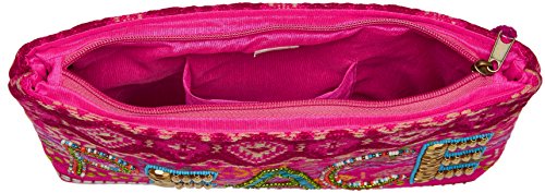 ‘ale by alessandra Women's Peach of Cake Hand Embroidered Beaded Clutch, Pink, One Size