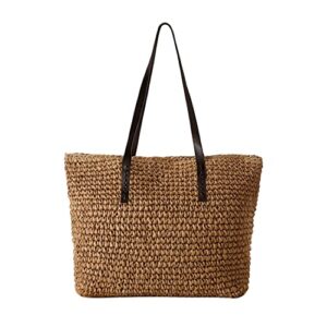 vodiu women straw woven tote large beach handmade weaving shoulder bag handbag