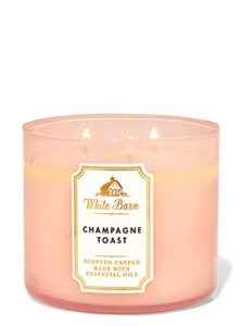 bath and body works white barn champagne toast 3 wick candle 14.5 ounce basic white barn label