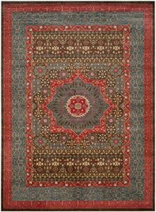 safavieh mahal collection 8′ x 11′ navy / red mah620c traditional oriental non-shedding living room bedroom dining home office area rug