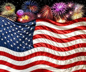american flag with fireworks fleece throw blanket 50″ x 60″