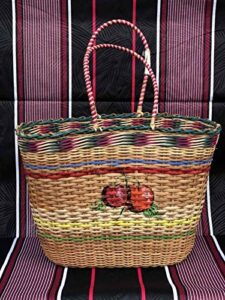 fair trade ghana bolga african dye-free oval shopper 17-18″ across, 38066
