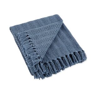 dii industrial tonal textured woven throw 50×60, french blue