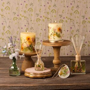 Rosy Rings Round Botanical Lemon Blossom & Lychee Candle, Lychee Aromatherapy Candles, Luxury Candles, Long Lasting Candles (Small)