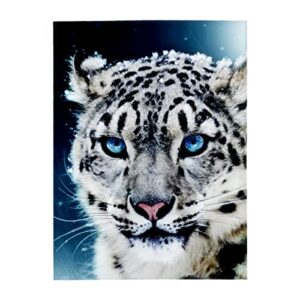 xtgoo blue eyed snow leopard ultra-soft fleece blanket flannel velvet plush throw blanket,60x50in