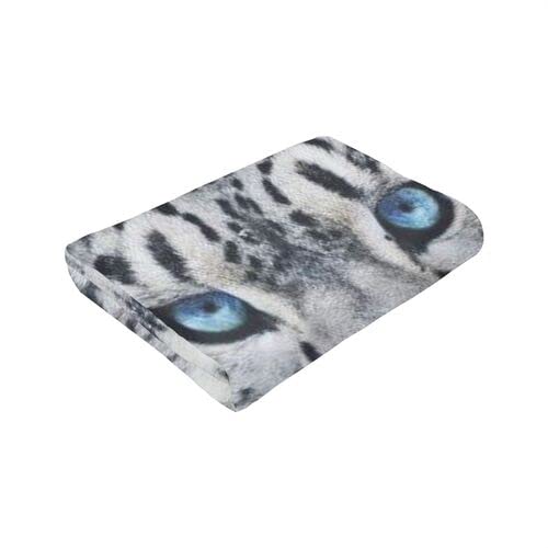 XTGOO Blue Eyed Snow Leopard Ultra-Soft Fleece Blanket Flannel Velvet Plush Throw Blanket,60x50in