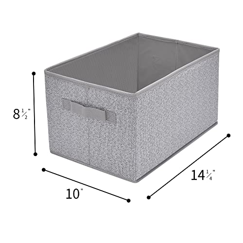 GRANNY SAYS Clothing Storage Bins, Closet Bin with Handles, Foldable Rectangle Storage Baskets, Fabric Containers Storage Boxes for Organizing Shelves Bedroom, Gray, Large, 3-Pack