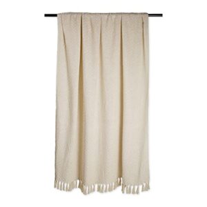 DII Zig Zag Throw Collection Modern Woven Cotton, 50x60, Natural