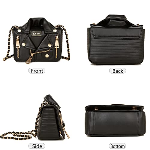 Sfly Women Satchel Chain Strap Shoulder Bag Leather Crossbody Handbags Ladies Evening Clutch Purse Unique Cute Jacket Bag