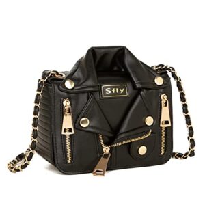 Sfly Women Satchel Chain Strap Shoulder Bag Leather Crossbody Handbags Ladies Evening Clutch Purse Unique Cute Jacket Bag