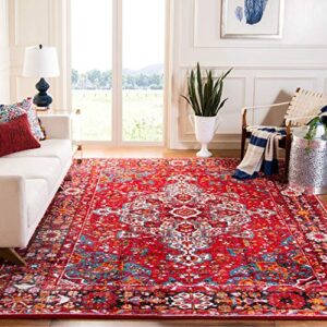 safavieh vintage hamadan collection 9′ x 12′ red / multi vth222a oriental traditional persian non-shedding living room bedroom dining home office area rug