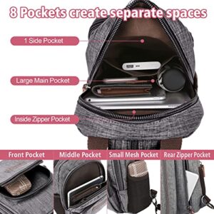 Sling Bag, PACKISM Adjustable Straps Sling Backpack, Multiple Compartment Pockets Crossbody Bags for Women, Multi-purpose Backpack Purse, Grey