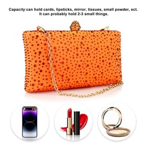 jessie Women Beaded Clutch Bag Rhinestone Crystal Purse Glitter Evening Handbag for Wedding Cocktail Prom Party (Orange)