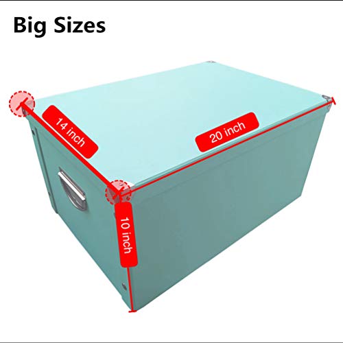 X-super Home Decorative Storage Cardboard Boxes with Lip Sturdy Organizer Gift Boxes for Keepsake Toys Photos Memories Closet Nursery Office File Wardrobe Bookshelf Display Case