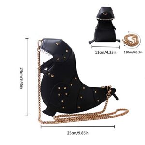 SUKUTU Upgrade Dinosaur Shape PU Leather Rivet Purses for Women, New Girls Crossbody Purses Shoulder Bag