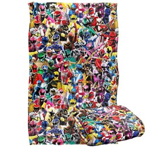 trevco power rangers crowd of rangers silky touch super soft throw blanket 36″ x 58″